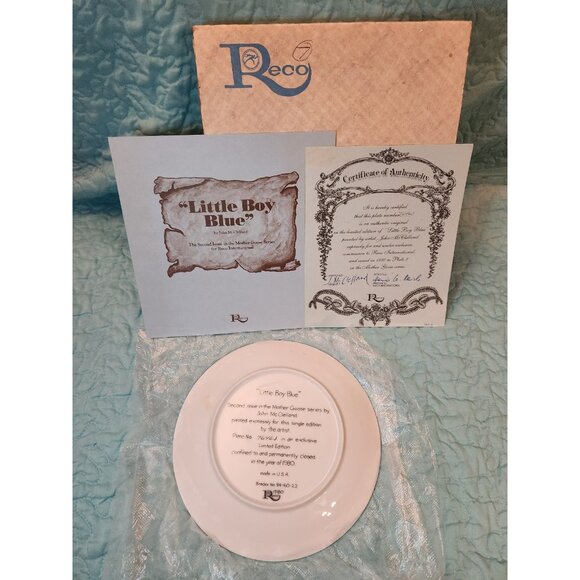 Little Boy Blue Mother Goose 1980 Collectible Plate By Reco - Picture 5 of 5